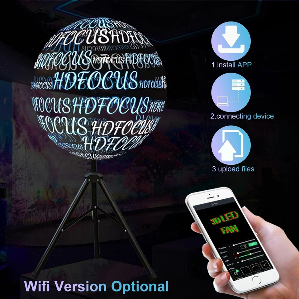 32cm 3d Led Spinning Hologram Projector Fan
